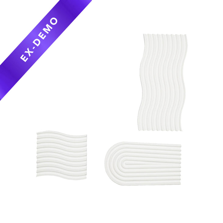 Grooved Arch Wave Photography Styling Handmade Plaster Props - 3 Pack V2 (White Essence) (DEMO STOCK)