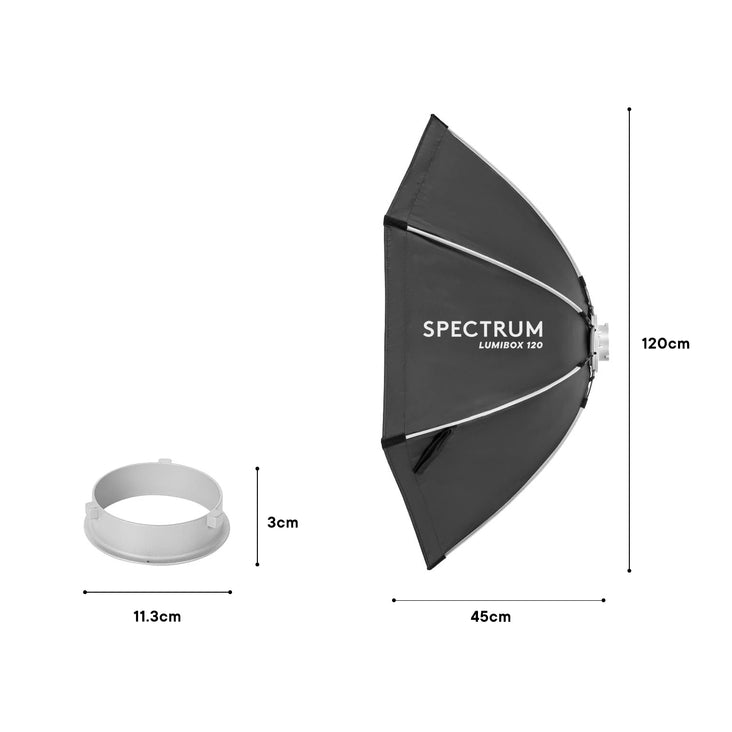 Spectrum LUMIBOX 120cm/47.2" Quick Release Octagon Softbox Lighting Modifier with Grid (Bowens Mount)