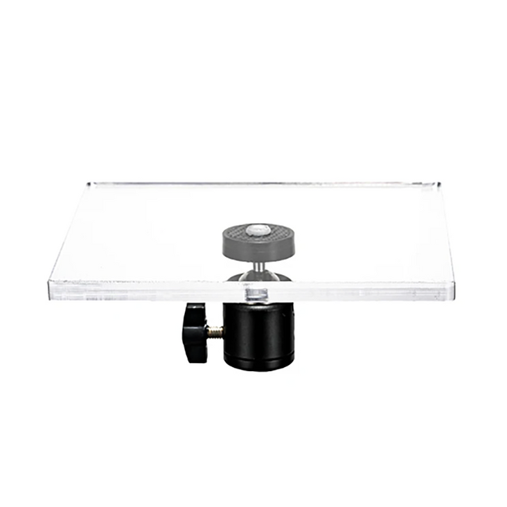 Spectrum Transparent Acrylic Platform with 360° Ball Head for Product Photography - Rectangle (15cm x 10cm x 0.7cm)