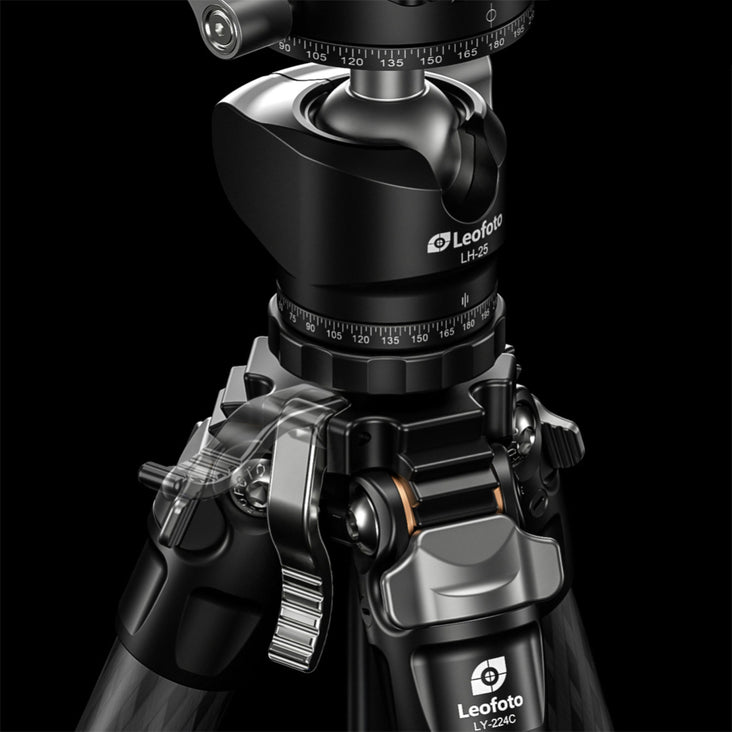 Leofoto LY-224C Mr.Y Series 4 Section Carbon Fibre Tripod with LH-25 Ball Head