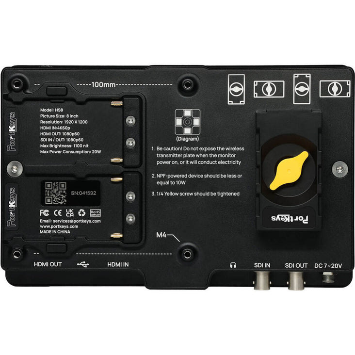 Portkeys HS8 8" 3G-SDI 4K HDMI/3G-SDI High-Bright Monitor with 3D LUT Support