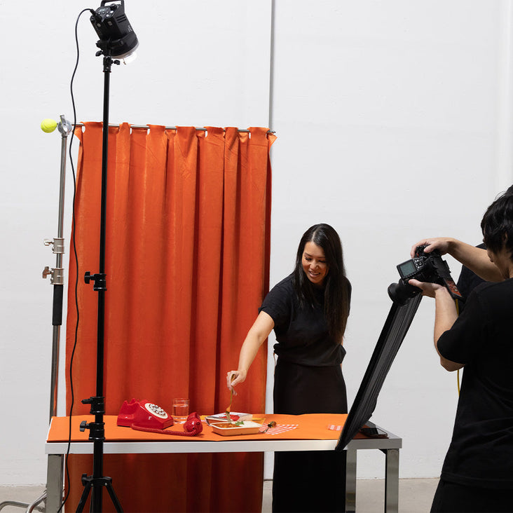 Spectrum Curtain Product Photography Backdrop 1.5m x 2m - Marrakesh Orange