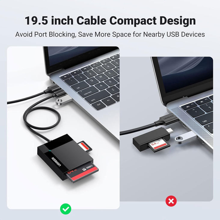 UGREEN USB C 4-in-1 External Memory Card Reader & Adapter