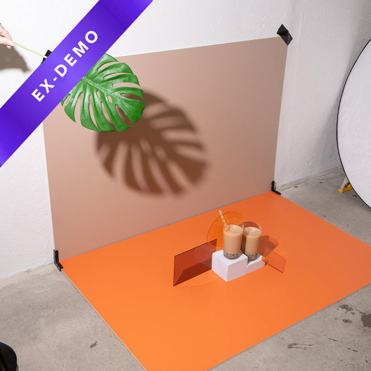 ProBoards Flat Lay Photography Rigid Orange Yellow & Beige Backdrop - Burleigh Heads (80cm x 120cm) - DEMO STOCK