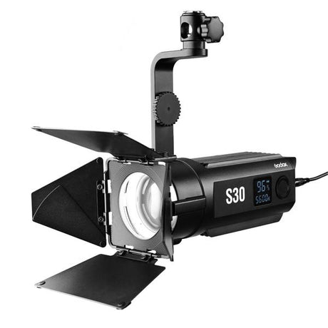 Godox S30 5600K Focusing LED Light with SA-08 Barn Door (DEMO STOCK)