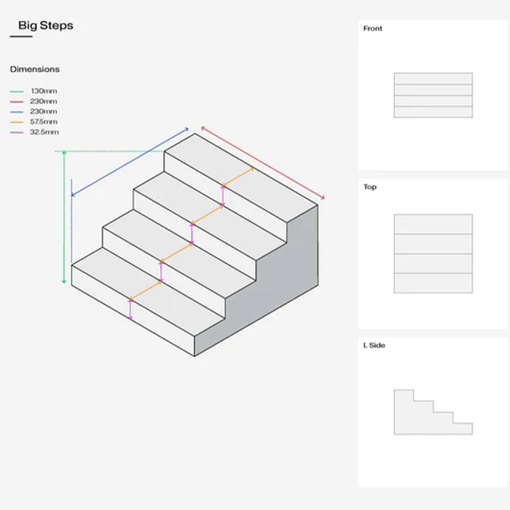 Propsyland White 4 Step Stair Block Styling Prop