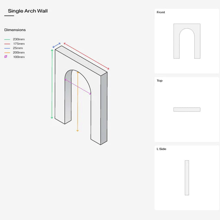 Propsyland White Single Curved Arch Wall Styling Prop