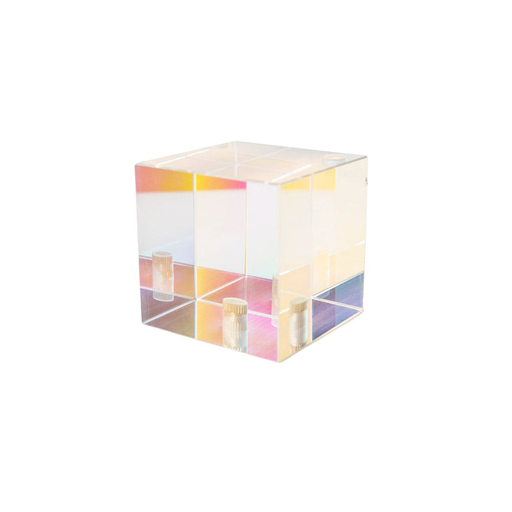 Colour Transparent Cubic Optical Prism Prop for Creative Photography - Cube (Demo)